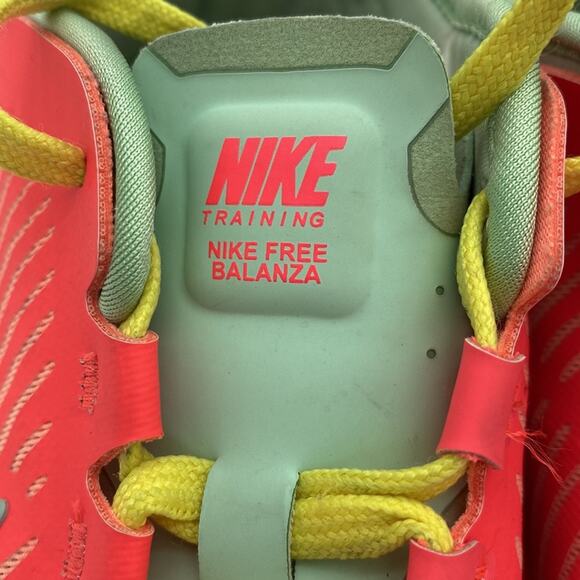 NIKE TRAINING FREE BALANZA 3.0 Coral Mint Yellow Running Walking Sneakers Size 6 - Picture 9 of 13